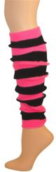 80's Pink Black Striped Leg Warmers