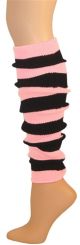 80's Baby Pink Black Striped Leg Warmers